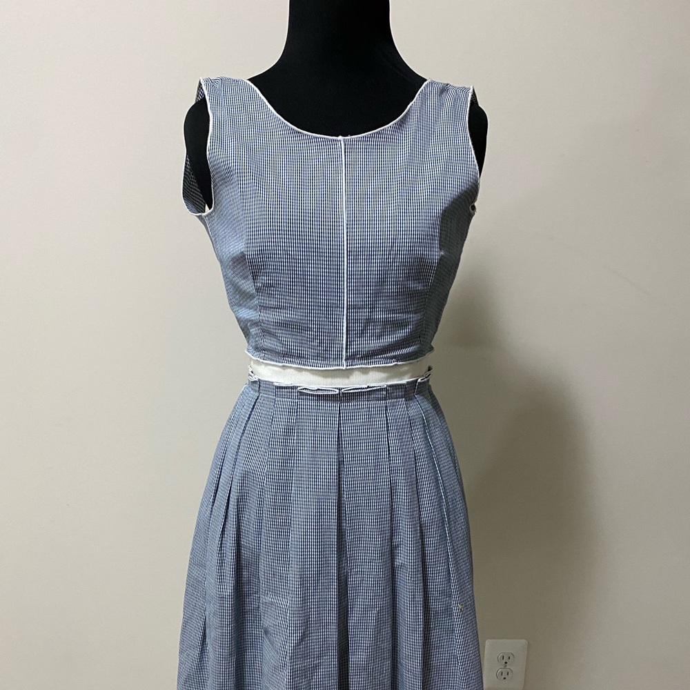 Dolce & Gabbana-Navy & White Gingham Dress. Size S